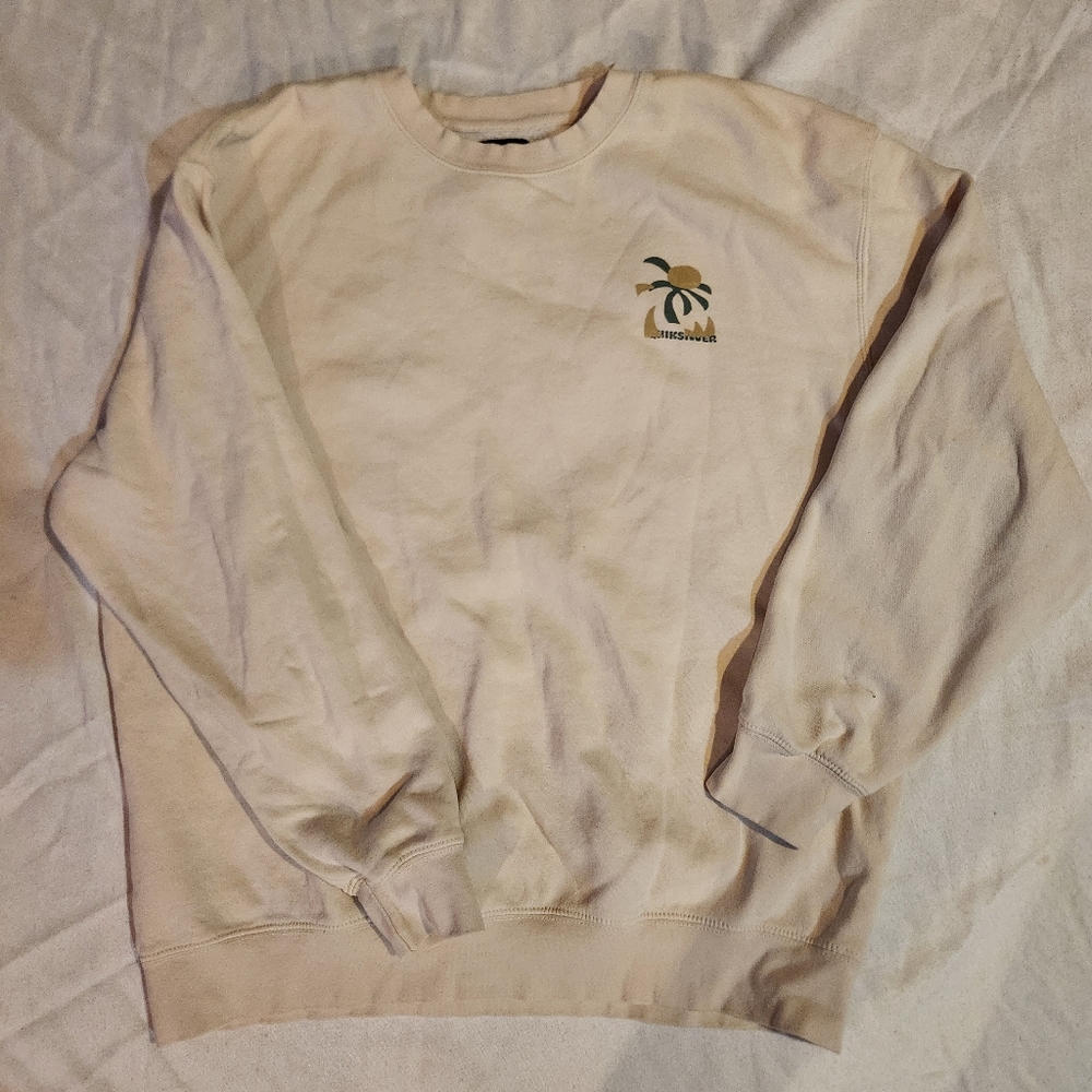 Quiksilver Cream Graphic Crewneck Sweatshirt Men’s XL Oversized Surf